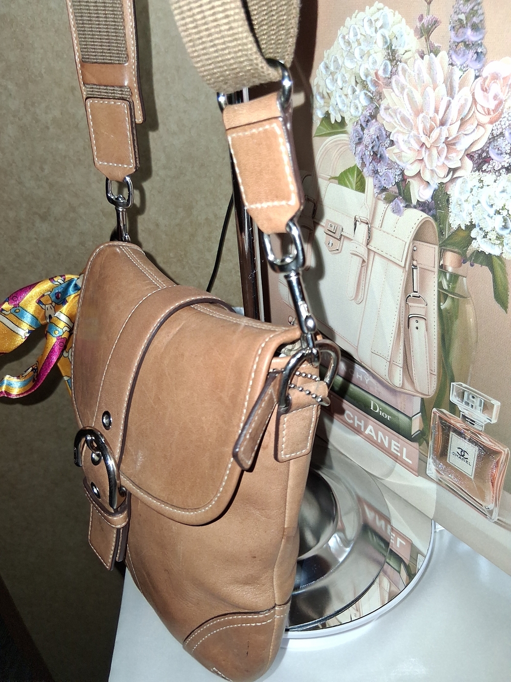 Coach Soho Camel Tan Leather Y2K Era with Buckle Strap ,Silver Hardware,COA INC. - Picture 4 of 15